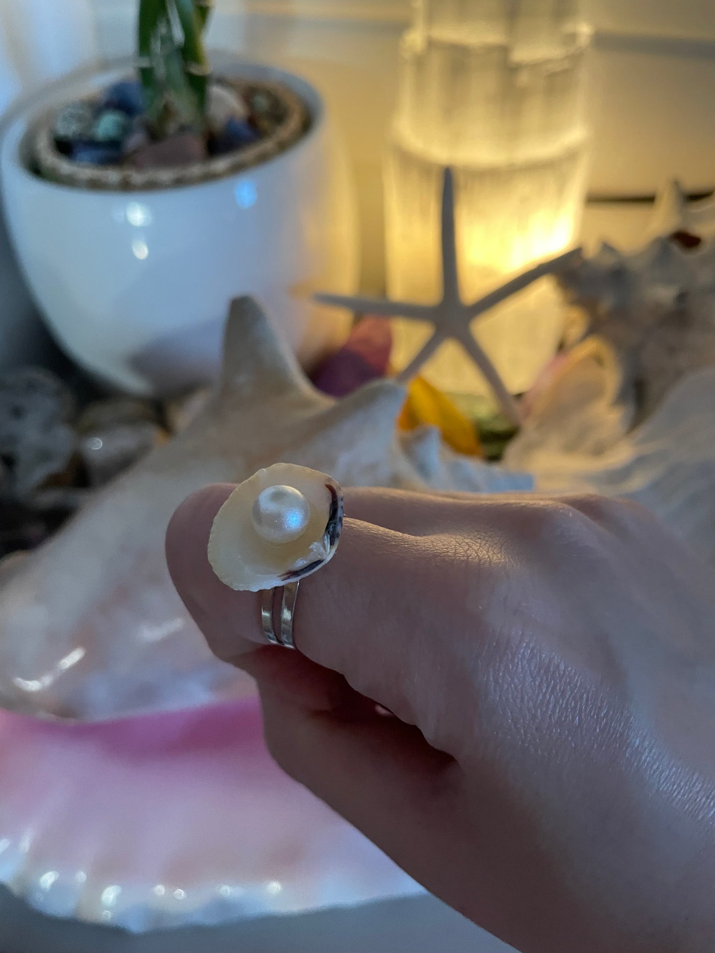 Shell and pearl ring #1 🐚✨