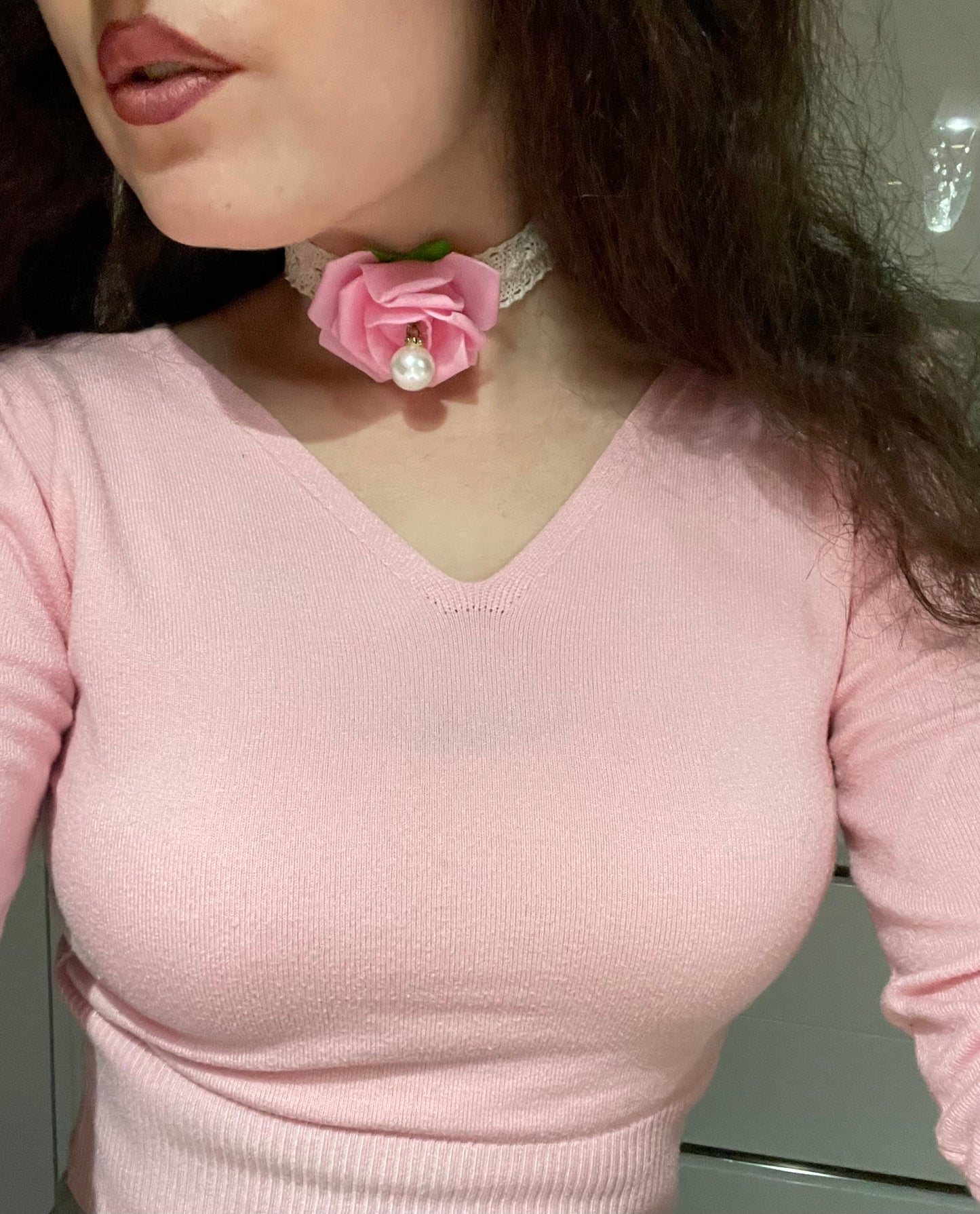 Rose and pearl choker ๐น๐