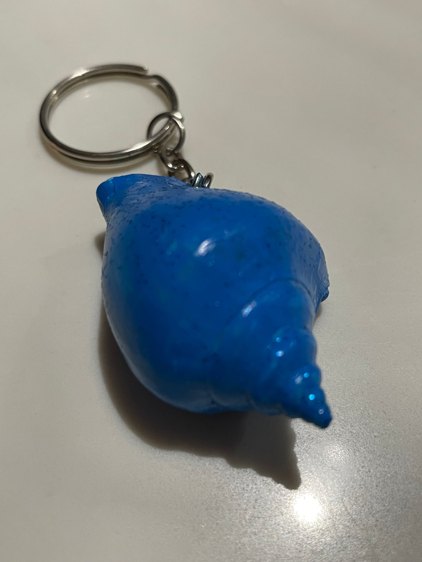 Blue seashell keychain #2