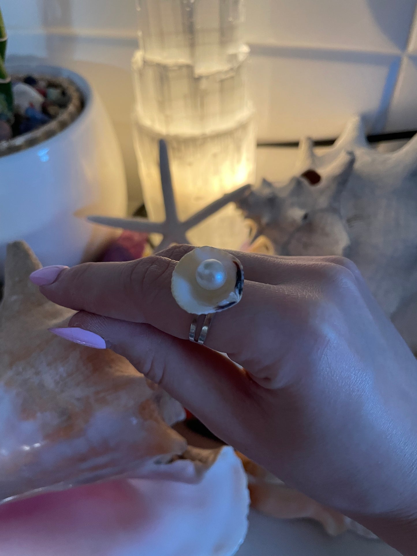 Shell and pearl ring #1 🐚✨
