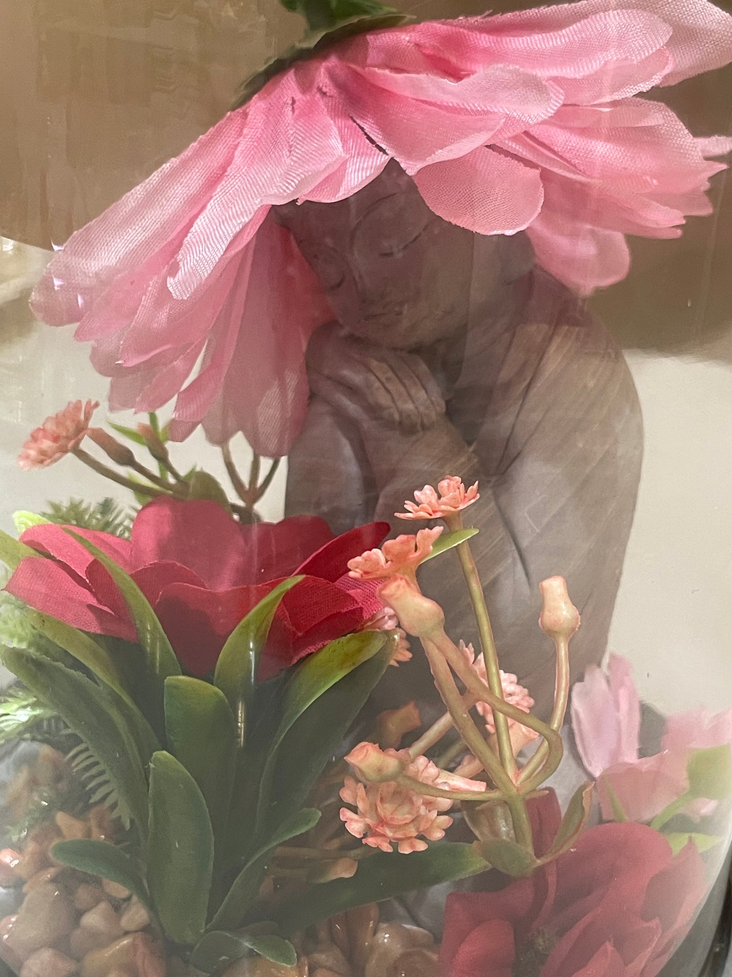 Buddha with a flower hat terrarium 🌱🌹💚
