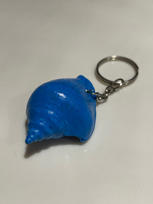 Blue seashell keychain #2