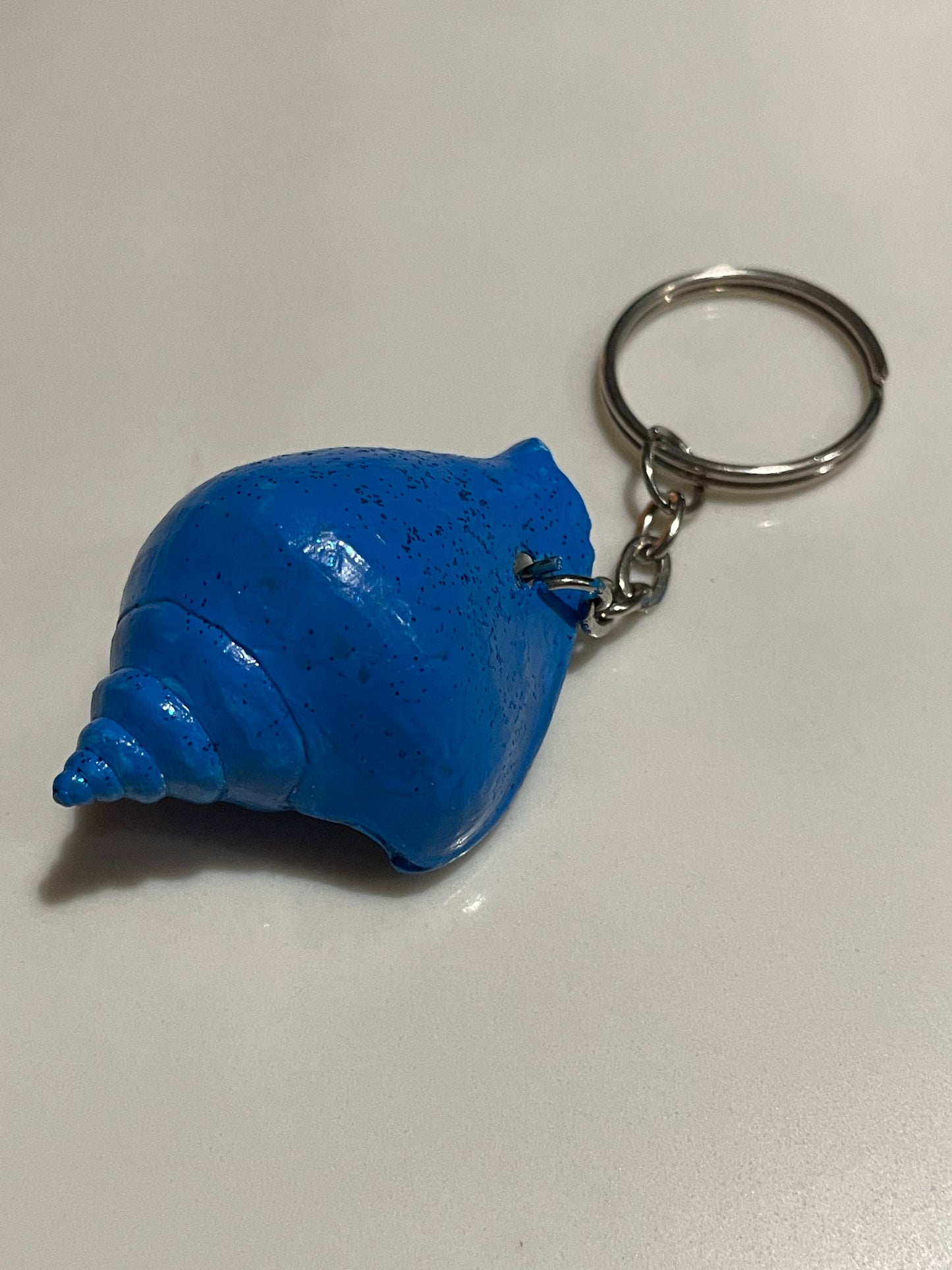 Blue seashell keychain #2